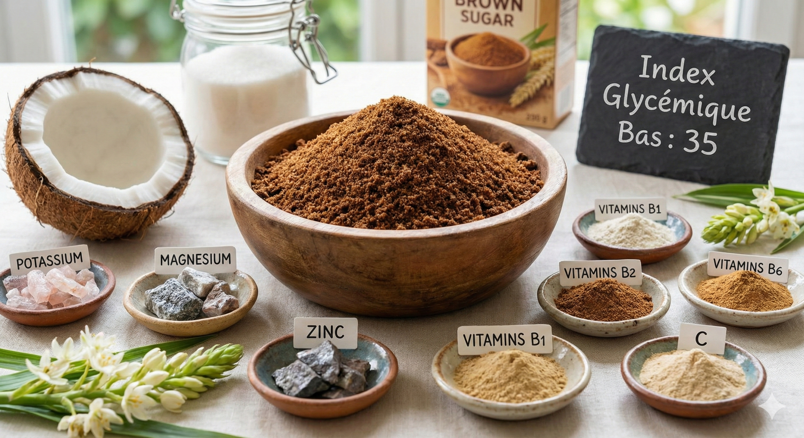 Sucre de fleur de coco bio B2B - Alternative naturelle faible indice glycémique pour industrie alimentaire